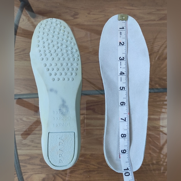 Prada Monte Carlo sneakers suede leather white silver grey women's 39 Fit 8.5 - Picture 11 of 12